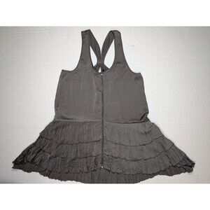 H&M Grey Sleeveless, Ruffle Women's Top